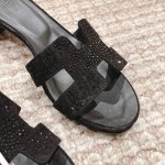 Hermes Oasis diamond face slippers series