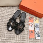 Hermes Oasis diamond face slippers series