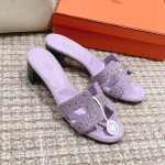 Hermes Oasis diamond face slippers series
