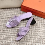 Hermes Oasis diamond face slippers series