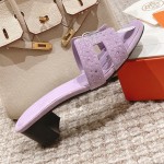 Hermes Oasis diamond face slippers series