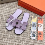 Hermes Oasis diamond face slippers series