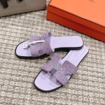 Hermes Oasis diamond face slippers series