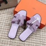 Hermes Oasis diamond face slippers series