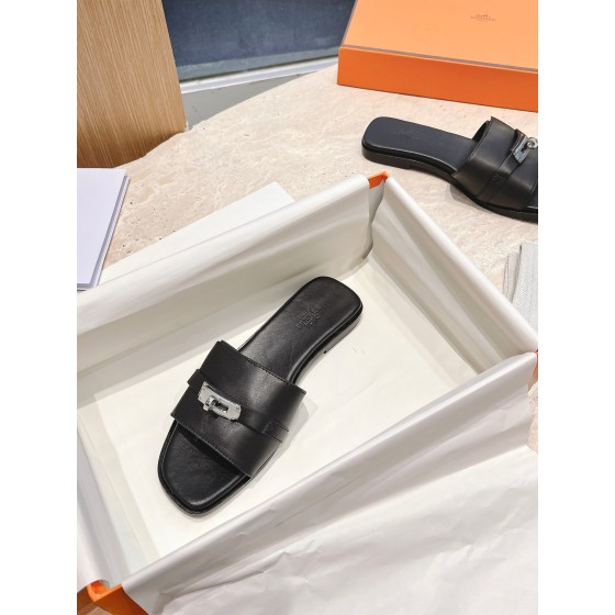 Hermes pure steel kelly lock slippers