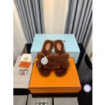 Hermes Autumn and Winter Flat Fur Drags