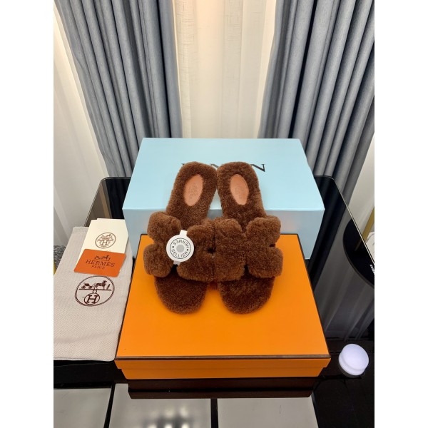 Hermes Autumn and Winter Flat Fur Drags