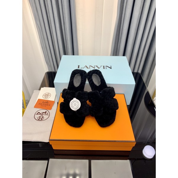 Hermes Autumn and Winter Flat Fur Drags