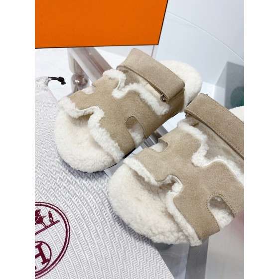 Hermes teddy fur uncle shoes