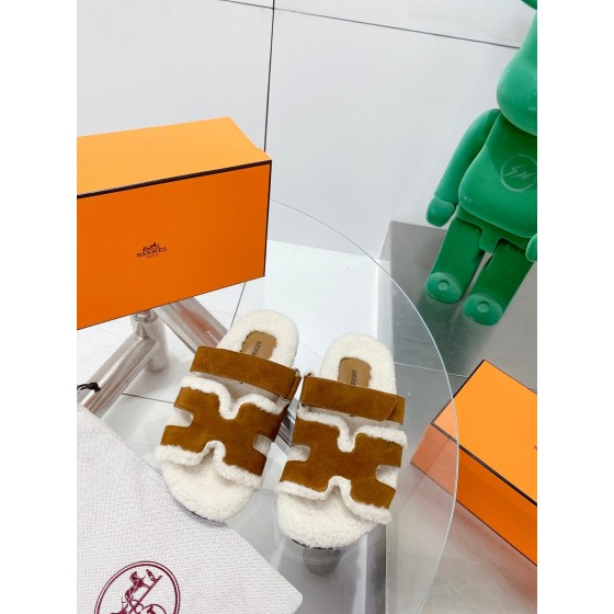 Hermes teddy fur uncle shoes