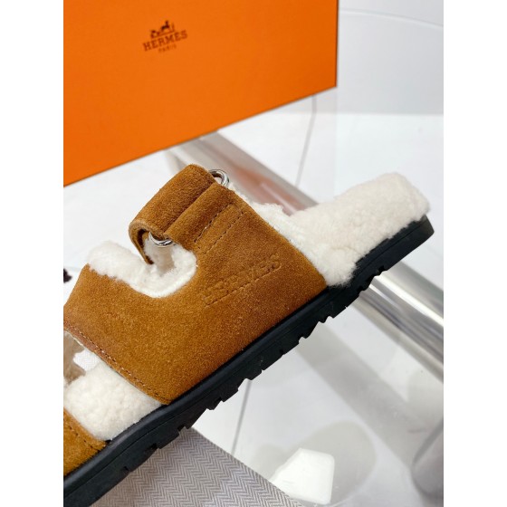Hermes teddy fur uncle shoes