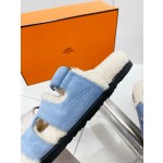 Hermes teddy fur uncle shoes