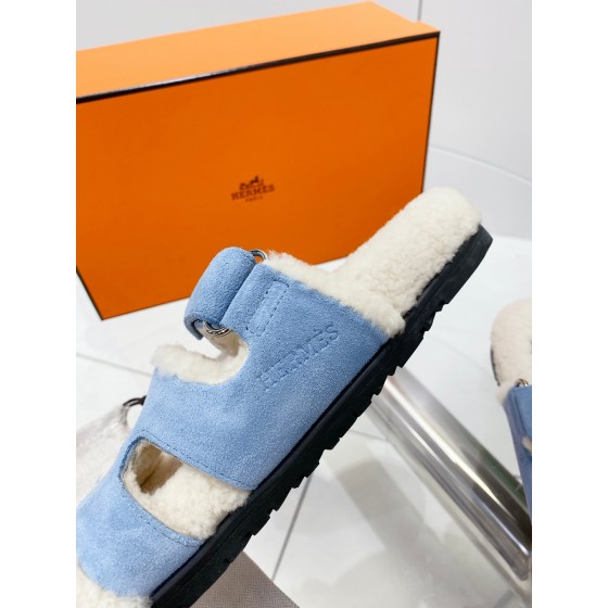 Hermes teddy fur uncle shoes