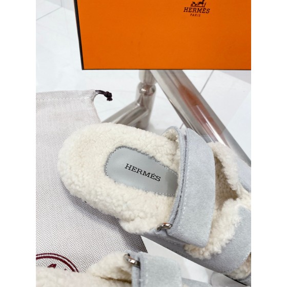 Hermes teddy fur uncle shoes