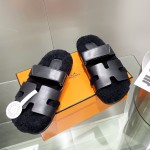 Hermes teddy fur uncle shoes