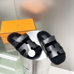 Hermes teddy fur uncle shoes