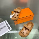 Hermes teddy fur uncle shoes