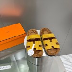 Hermes teddy fur uncle shoes