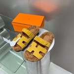 Hermes teddy fur uncle shoes