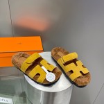 Hermes teddy fur uncle shoes