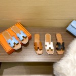 Hermes new woven slippers
