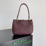 Bottega Veneta Clicker Rounded Bag Small Bordeaux Red #730968