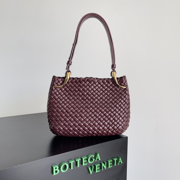 Bottega Veneta Clicker Rounded Bag Small Bordeaux Red #730968