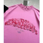 Balenciaga...🔥Flame floral print round neck and short sleeves