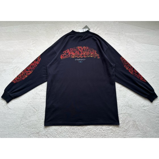 Balenciaga...🔥Flame floral print round neck and long sleeves