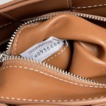 Bottega Veneta bv Cassette embroidered thread five compartment leather handbag Brown wood #758105