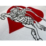 Burberry...Pressed Velvet Love Knight Round Neck Short Sleeve T