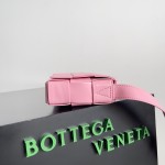 Bottega Veneta bv five compartment oiled wax leather mini ribbon pink #717587