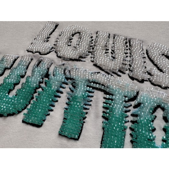 Louis Vuitton Heavy Industry Gradient Beaded Beaded Short Sleeve T