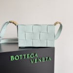 Bottega Veneta Cassette 5-panel lychee print Aqua Duck Blue #666870