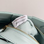 Bottega Veneta Cassette 5-panel lychee print Aqua Duck Blue #666870