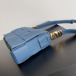 Bottega Veneta Cassette 5-panel lychee print dark blue #666870