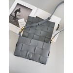 Bottega Veneta Cassette 5-panel lychee print Lightning Grey #666870