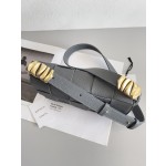 Bottega Veneta Cassette 5-panel lychee print Lightning Grey #666870