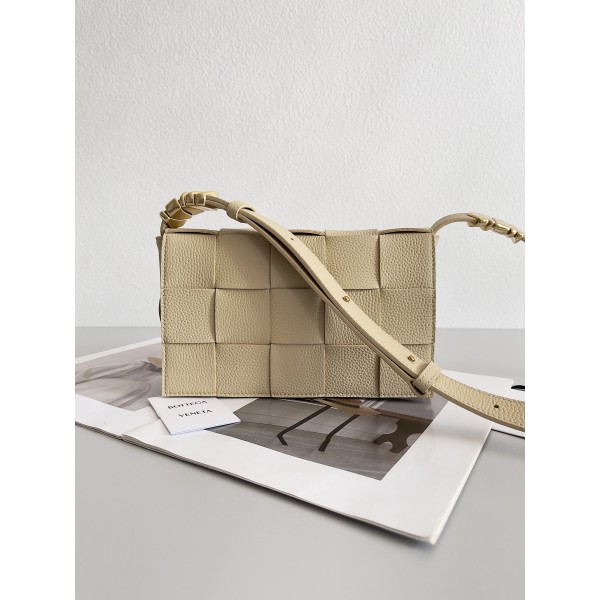 Bottega Veneta Cassette 5 Check Lychee Oatmeal #666870