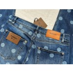 Burberry...New full-print polka-dot denim suit trousers