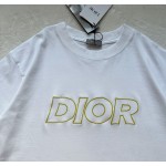 Dior...new large letter embroidery round neck short sleeves