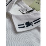 Burberry…NEW Neckline Full Embroidered   Equestrian Knight Logo Trim Cotton Piqué Short Sleeve Polo Shirt