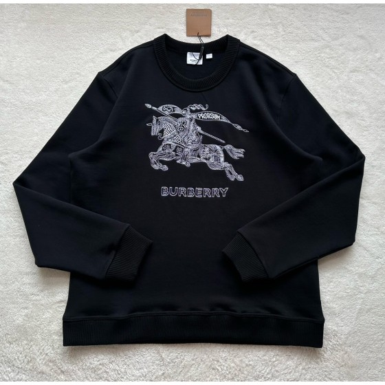 Burberry…White Knight Large Embroidered Crew Neck Sweatshirt