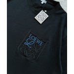 Loewe...Blue Embroidered Pocket Round Neck Short Sleeves