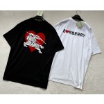 Burberry...Pressed Velvet Heart Knight Round Neck Short Sleeve T