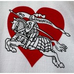 Burberry...Pressed Velvet Heart Knight Round Neck Short Sleeve T