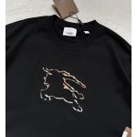 Burberry...Equestrian Concave-Convex Three-dimensional Double Layer Laser Embossed Embossed T-Shirt