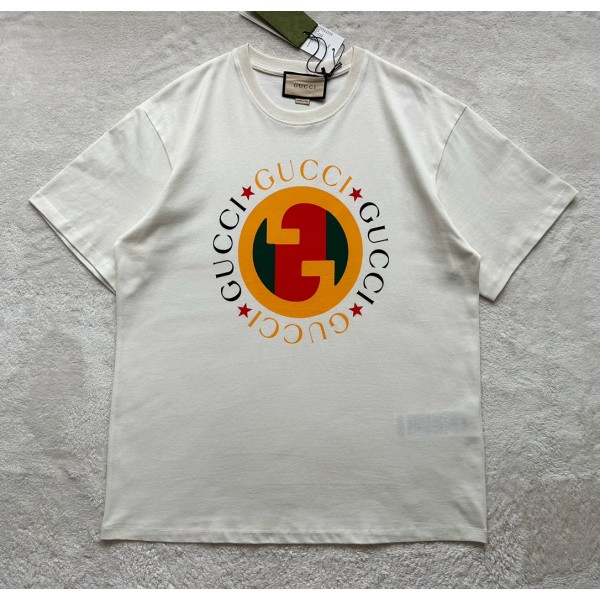 Gucci…Golden Circle Print Round Neck Short Sleeves