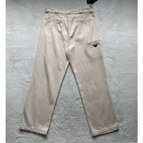 Prada…new denim workwear triangle trousers