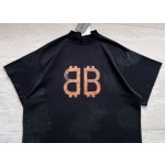 Balenciaga...Old Copper BB Print Round Neck Short Sleeves